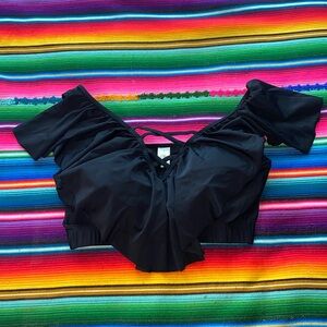 Vintage Monif C Plus Size Ruffle Swim Top Bikini